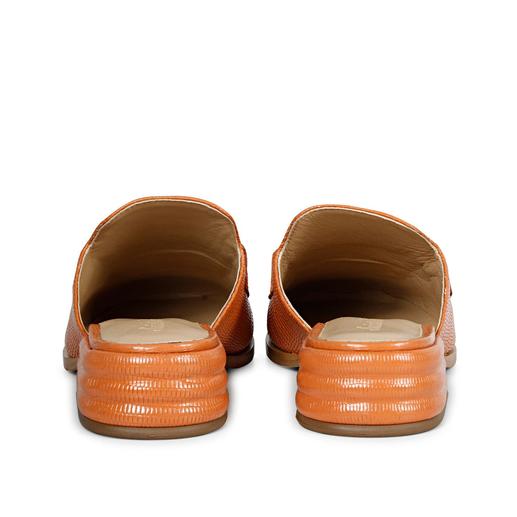 SaintG Womens Orange Leather Sandals