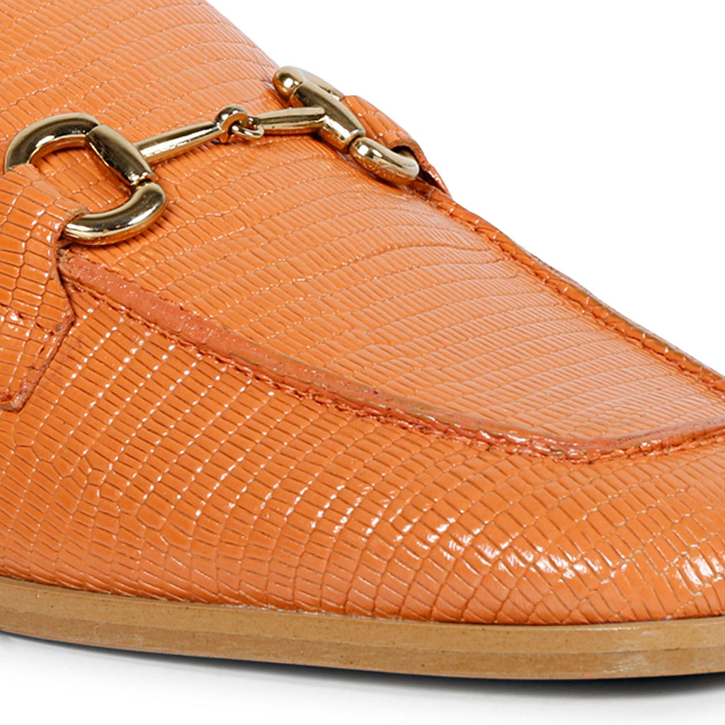 SaintG Womens Orange Leather Sandals