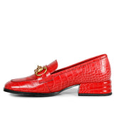 SaintG Womens Red Leather Moccasins