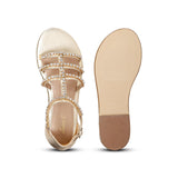 SaintG Womens Platin Leather Sandals.