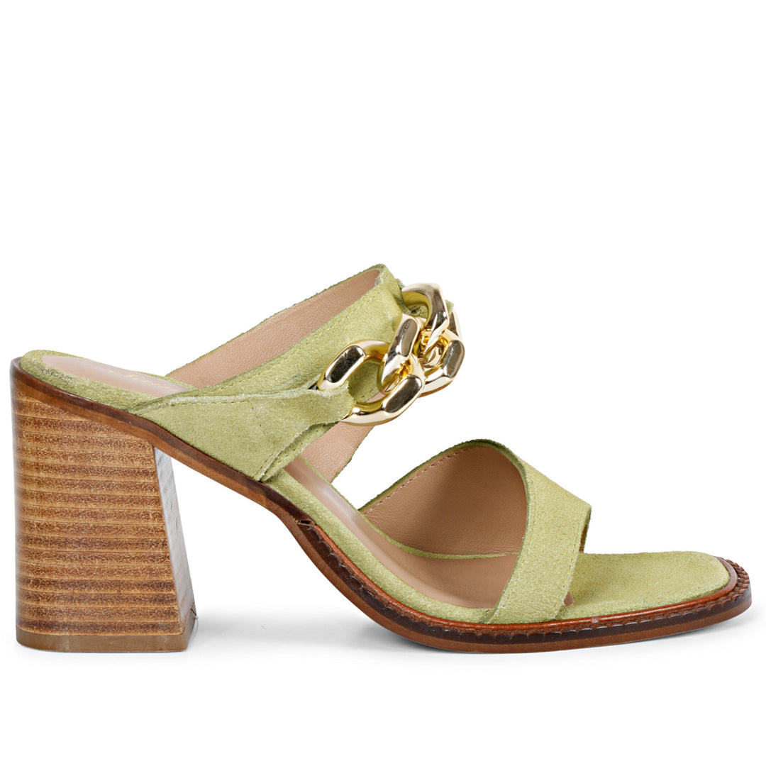 SaintG Womens Mint Leather Sandals