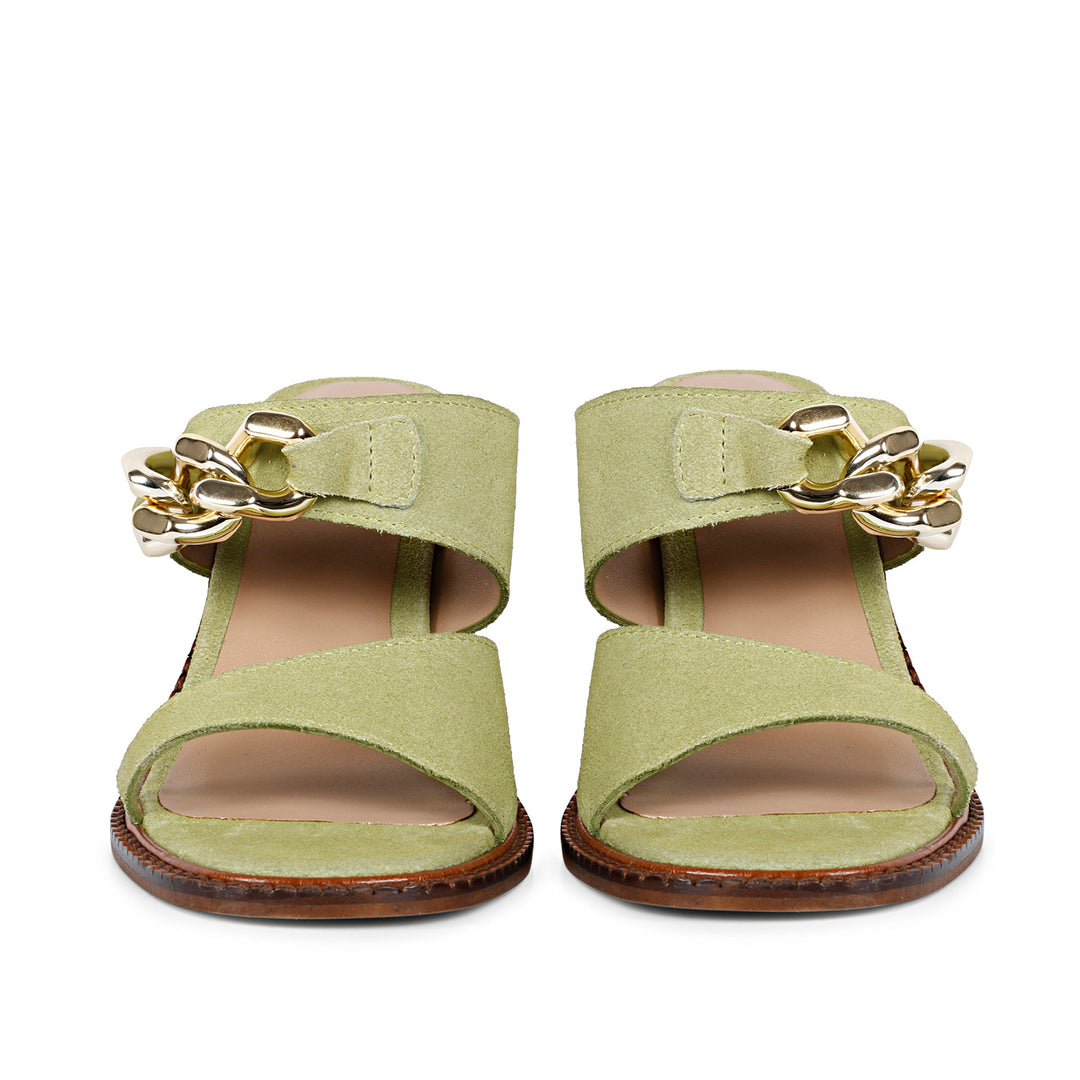 SaintG Womens Mint Leather Sandals