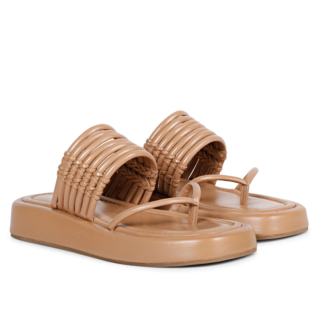 SaintG Womens Brown Leather Sandals