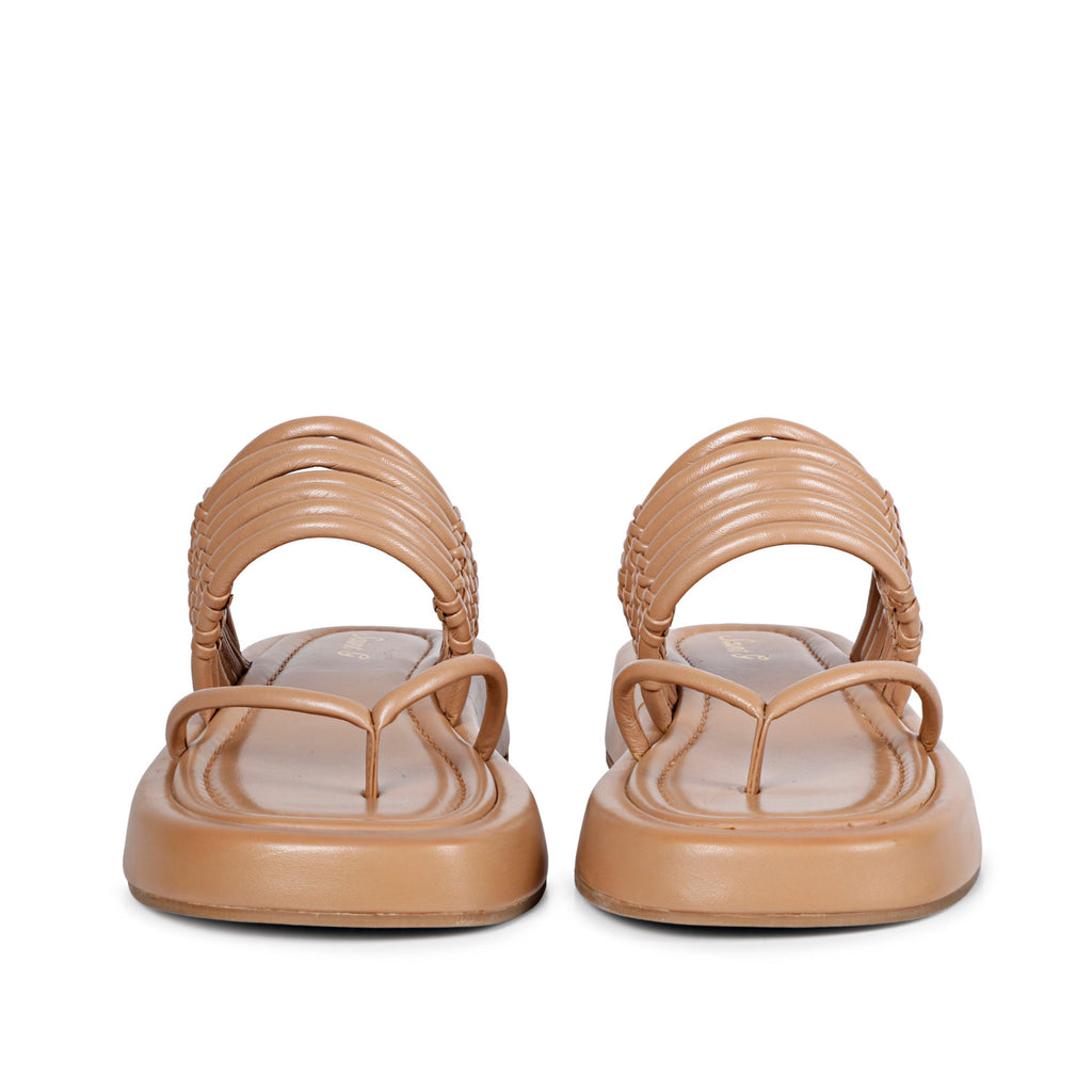 SaintG Womens Brown Leather Sandals