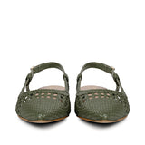 SaintG Womens Green Leather Sandals