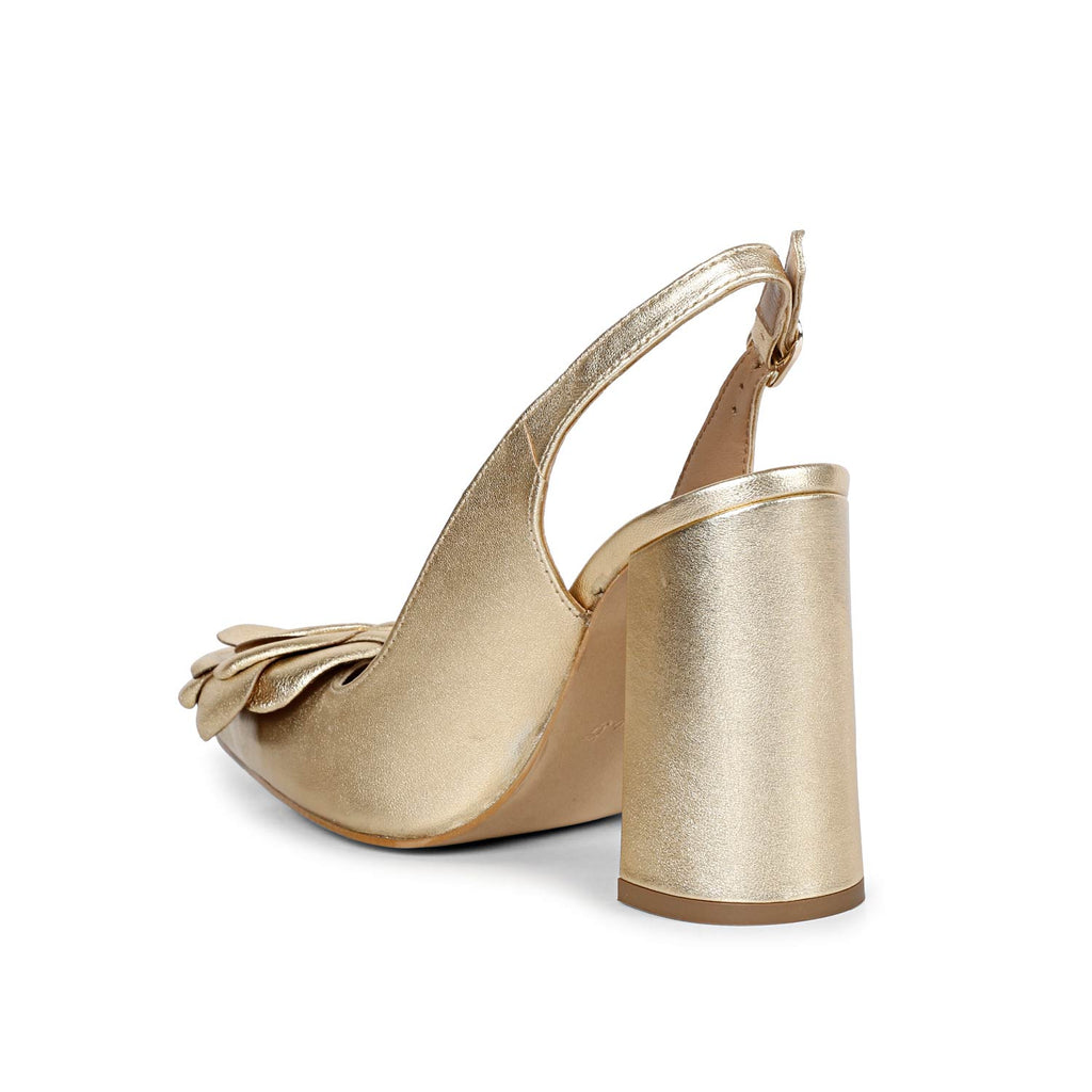 SaintG Womens Golden Leather Sandals