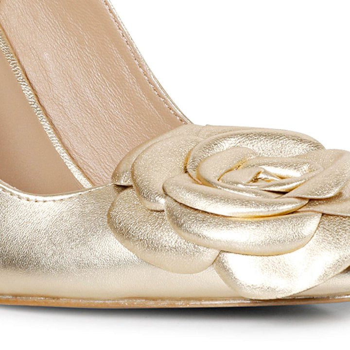 SaintG Womens Golden Leather Sandals
