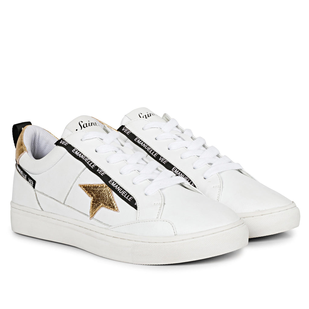 SaintG Womens White Leather Sneaker
