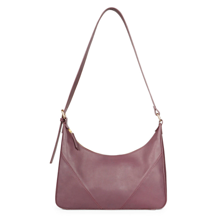 Favore Womens Burgundy Leather Hobo Bag