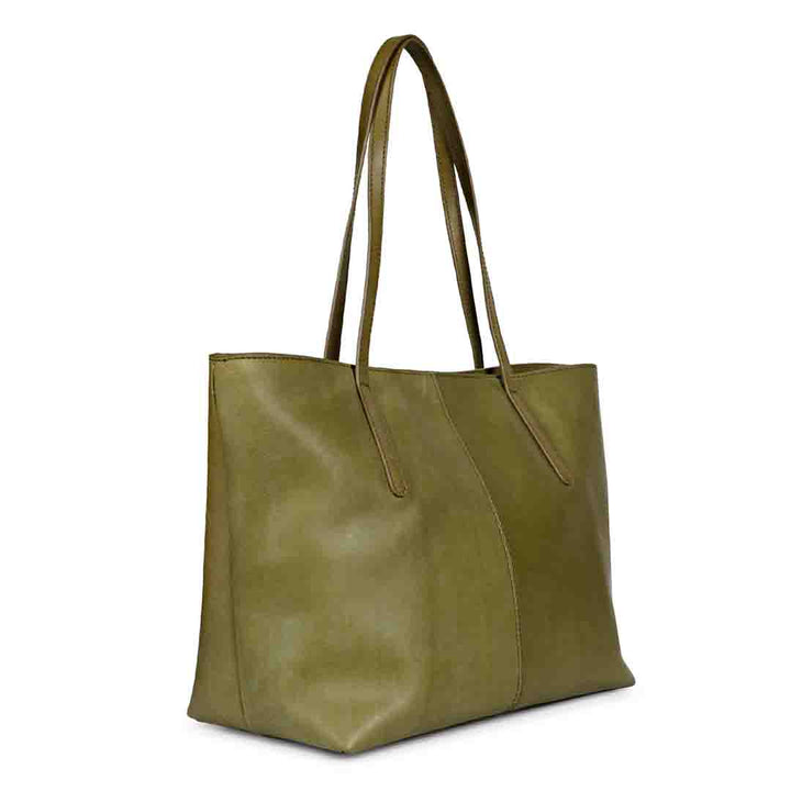 Favore Womens Olive Leather Shoulder Bag