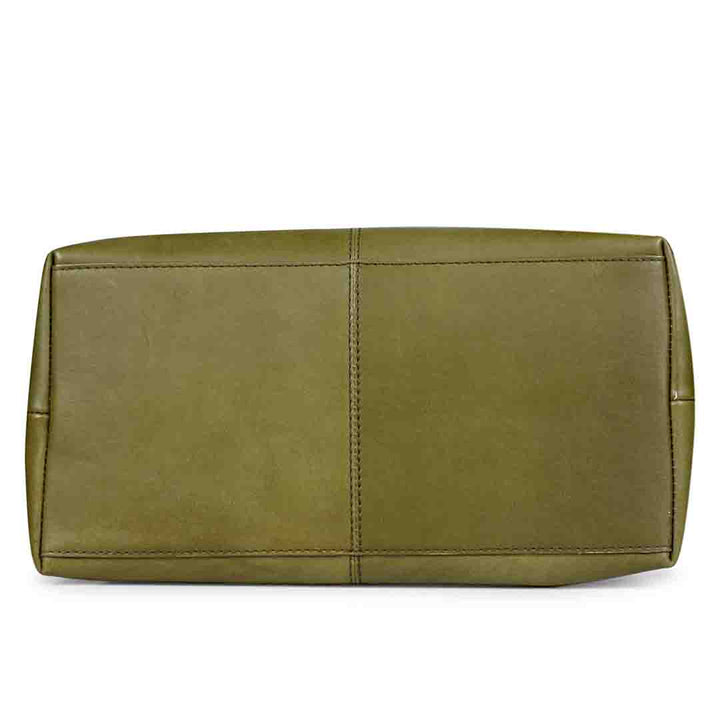Favore Womens Olive Leather Shoulder Bag