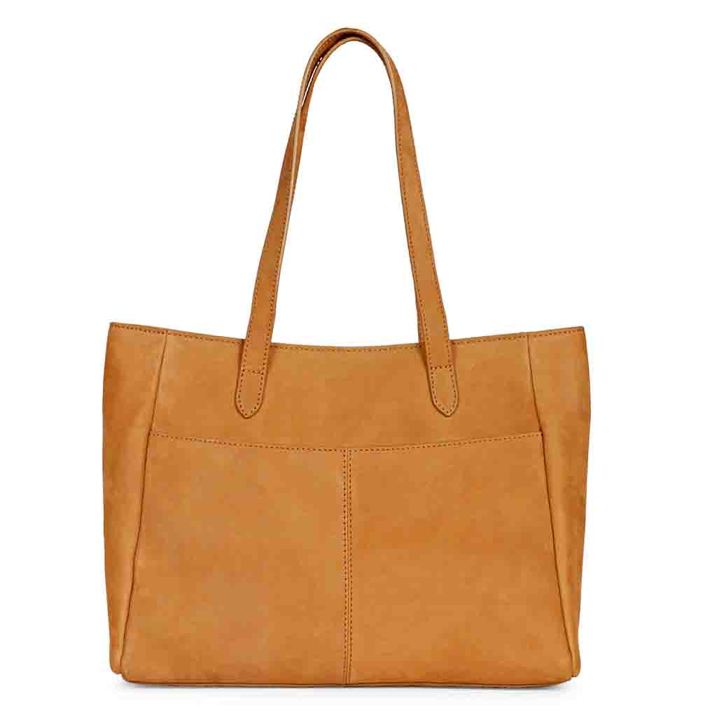 Favore Womens Tan Leather Oversized Structured Shoulder Bag