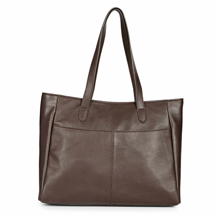Favore Womens Coffee Brown Leather Shoulder Bag