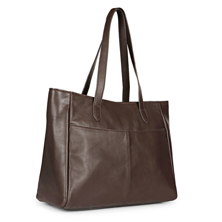 Favore Womens Coffee Brown Leather Shoulder Bag