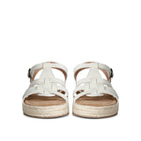 Jessica White Leather Strappy Sandals