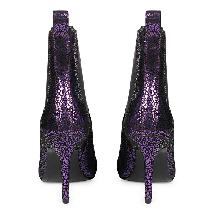 Saint Arely Purple Leather Kitten Heel Boots
