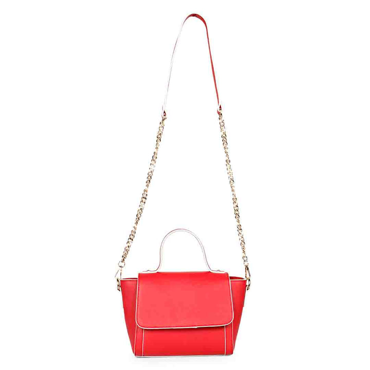 Favore Leather Red Bucket Handheld Bag