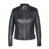 Saint Amaya Black Leather Women Cafe Racer Jackets