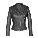 Saint Ginevra Black Leather Women Biker Jackets