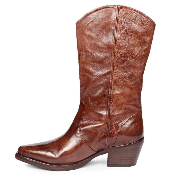 Saint Nellie Cognac Leather Washed Calf Boot