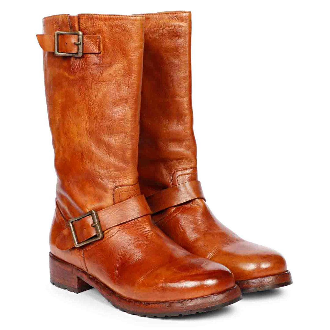 Saint Frankie Cuoio Leather Washed Calf Boots