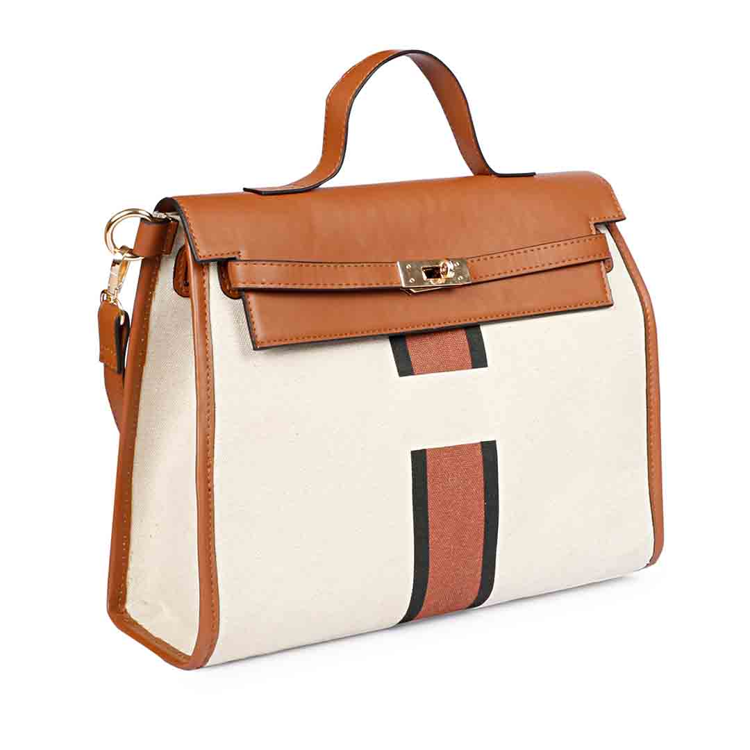 Favore Leather Off White Bucket Handheld Bag