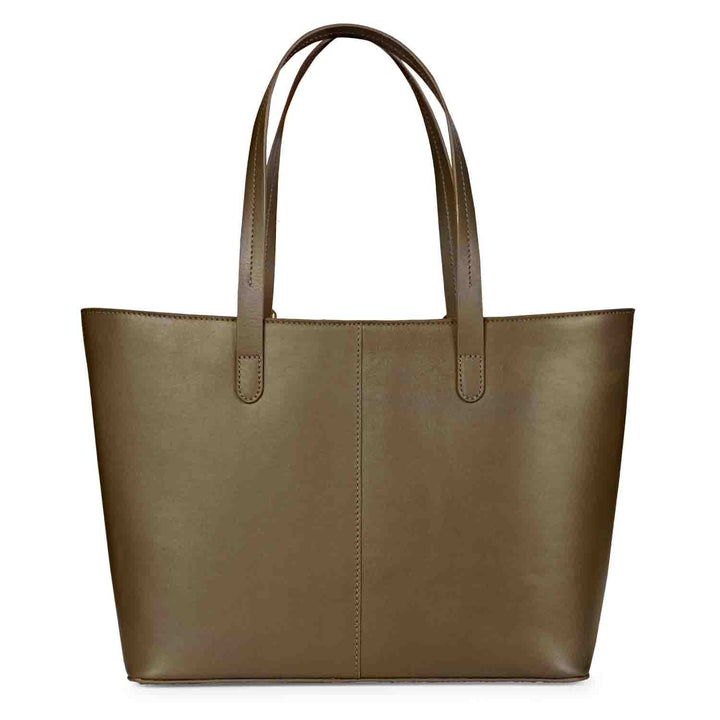 Favore Textured Brown Leather Structured Shoulder Bag