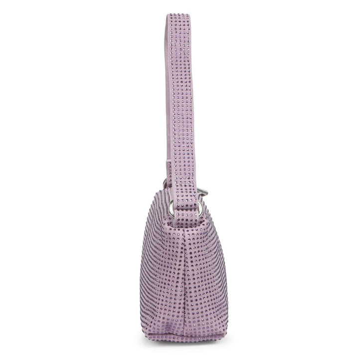 Aria Crystal Embellished Lilac Leather Mini Handbags