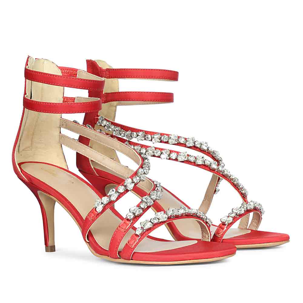Saint Vittoria Red Strappy Stilettos