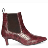 Saint Chloé Brown Print Leather Kitten Heel Ankle Boots