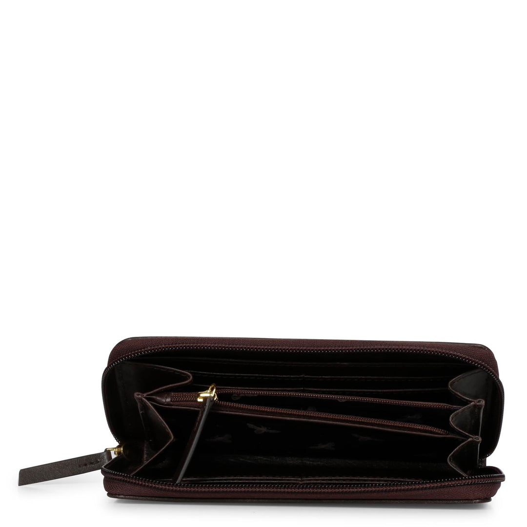 Favore Dark Brown Leather Purse Clutches