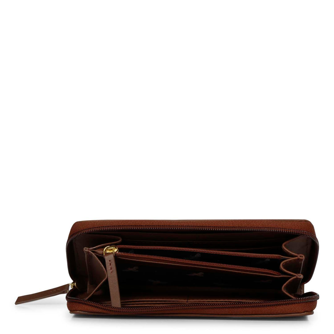 Favore Brown Leather Purse Clutches