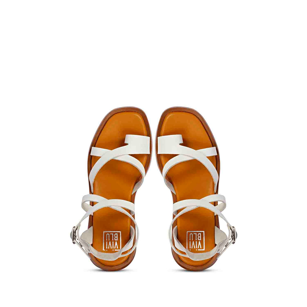 ViviBlu White Leather Platform Sandals