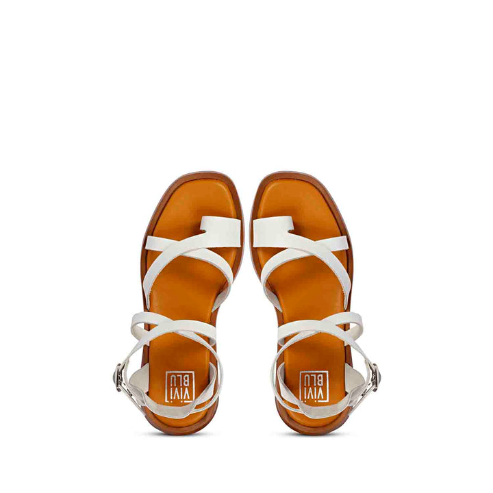 ViviBlu White Leather Platform Sandals