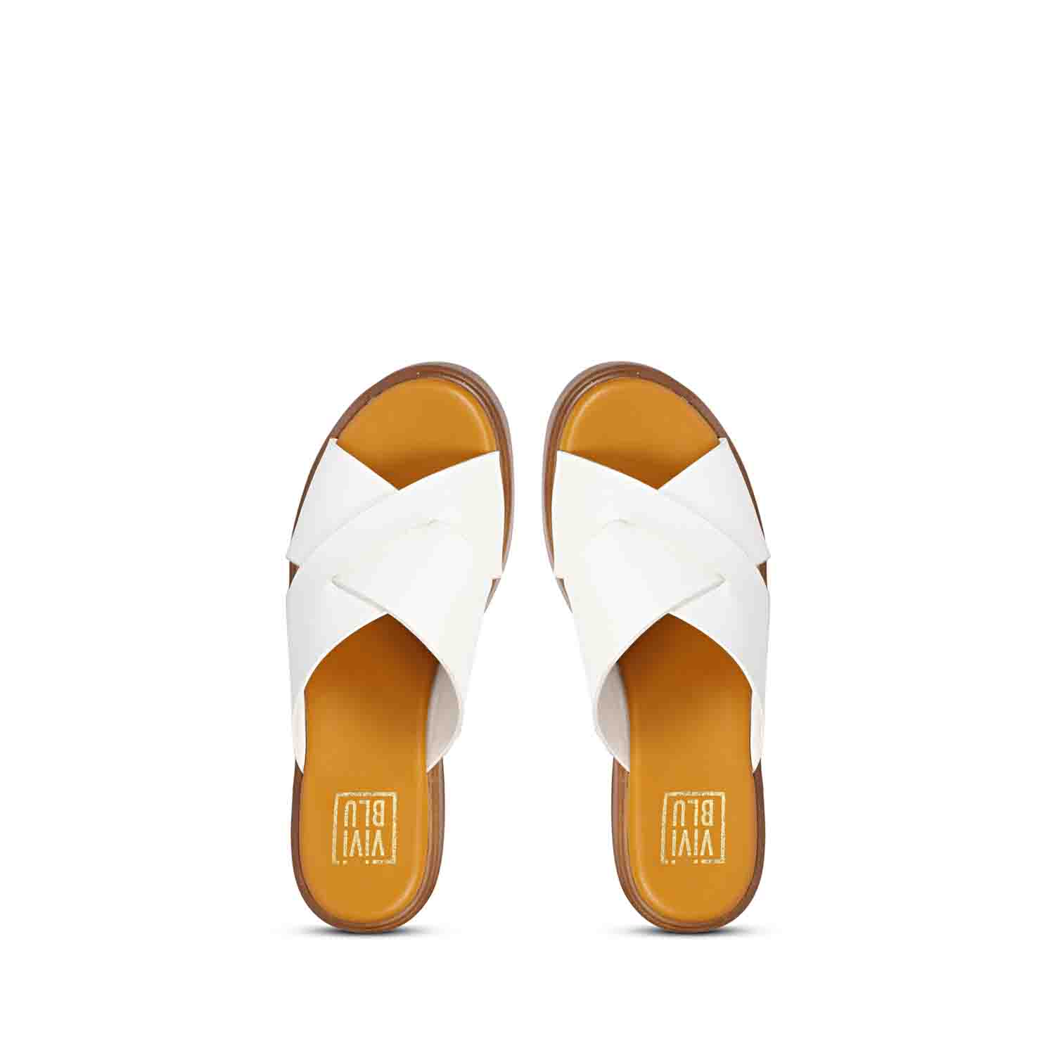 ViviBlu White Leather Platform Sandals – SaintG India