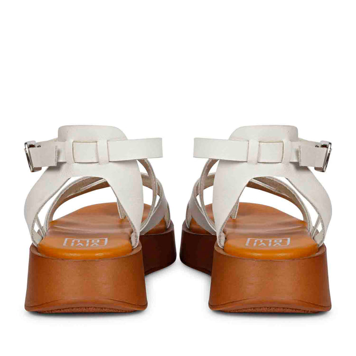 ViviBlu White Leather Platform Sandals