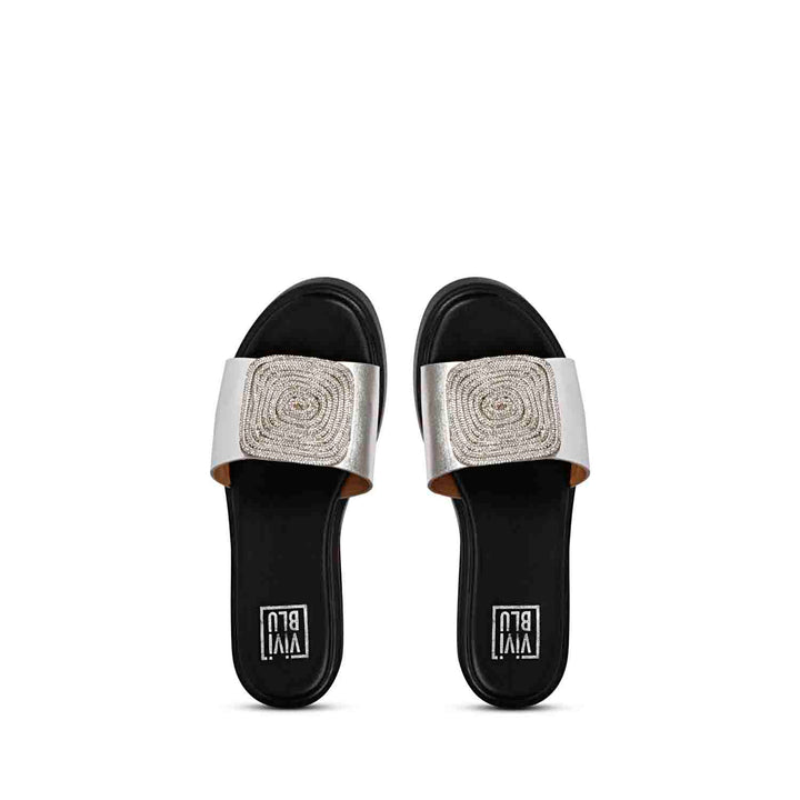 ViviBlu Silver Leather Platform Sandals