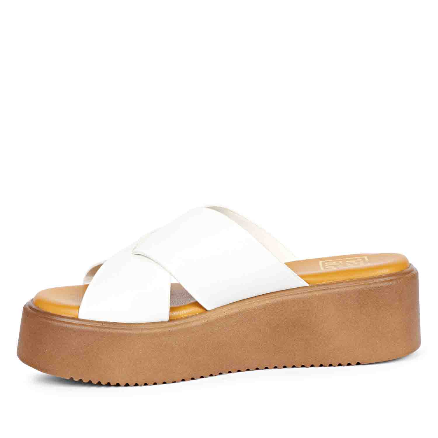 ViviBlu White Leather Platform Sandals – SaintG India