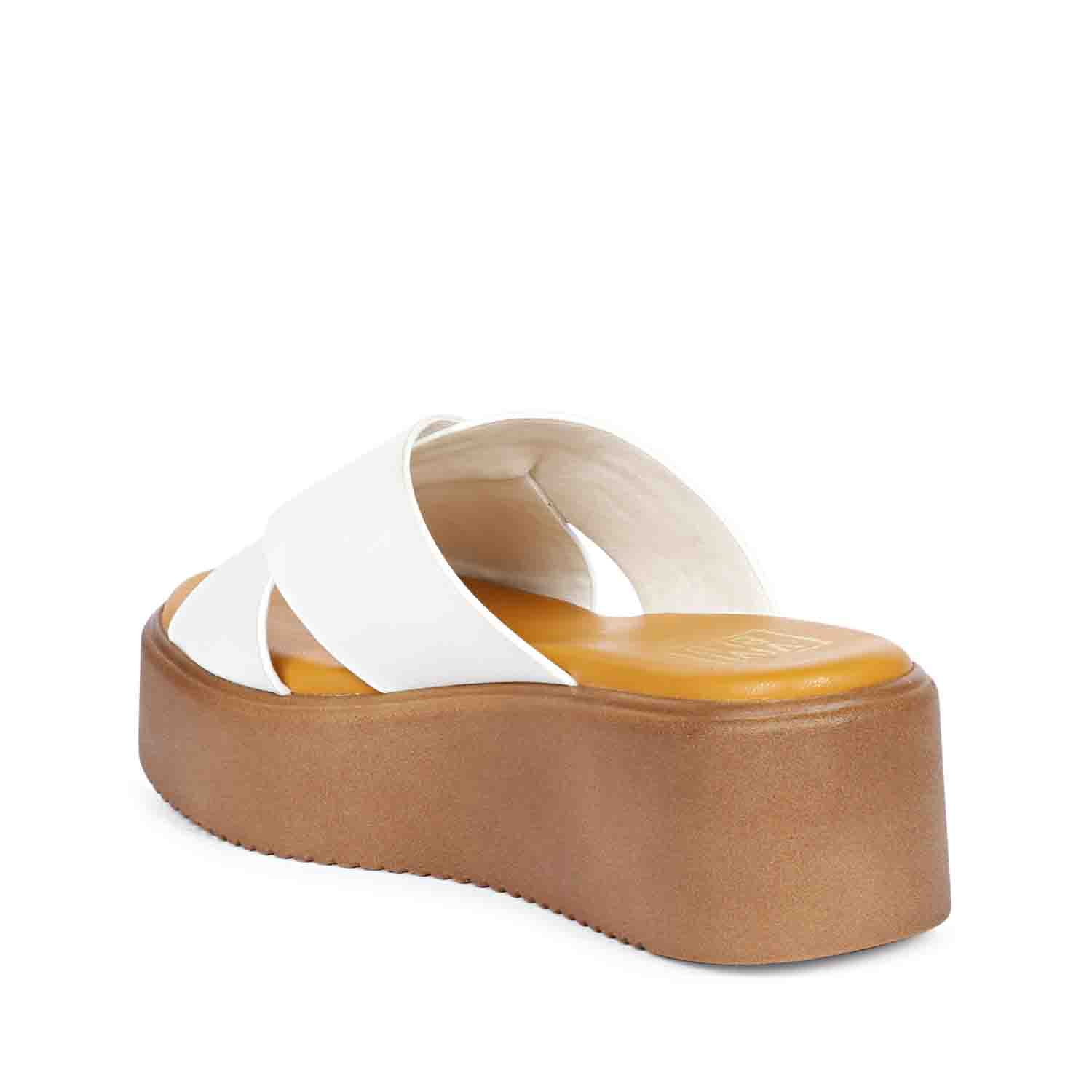 ViviBlu White Leather Platform Sandals – SaintG India