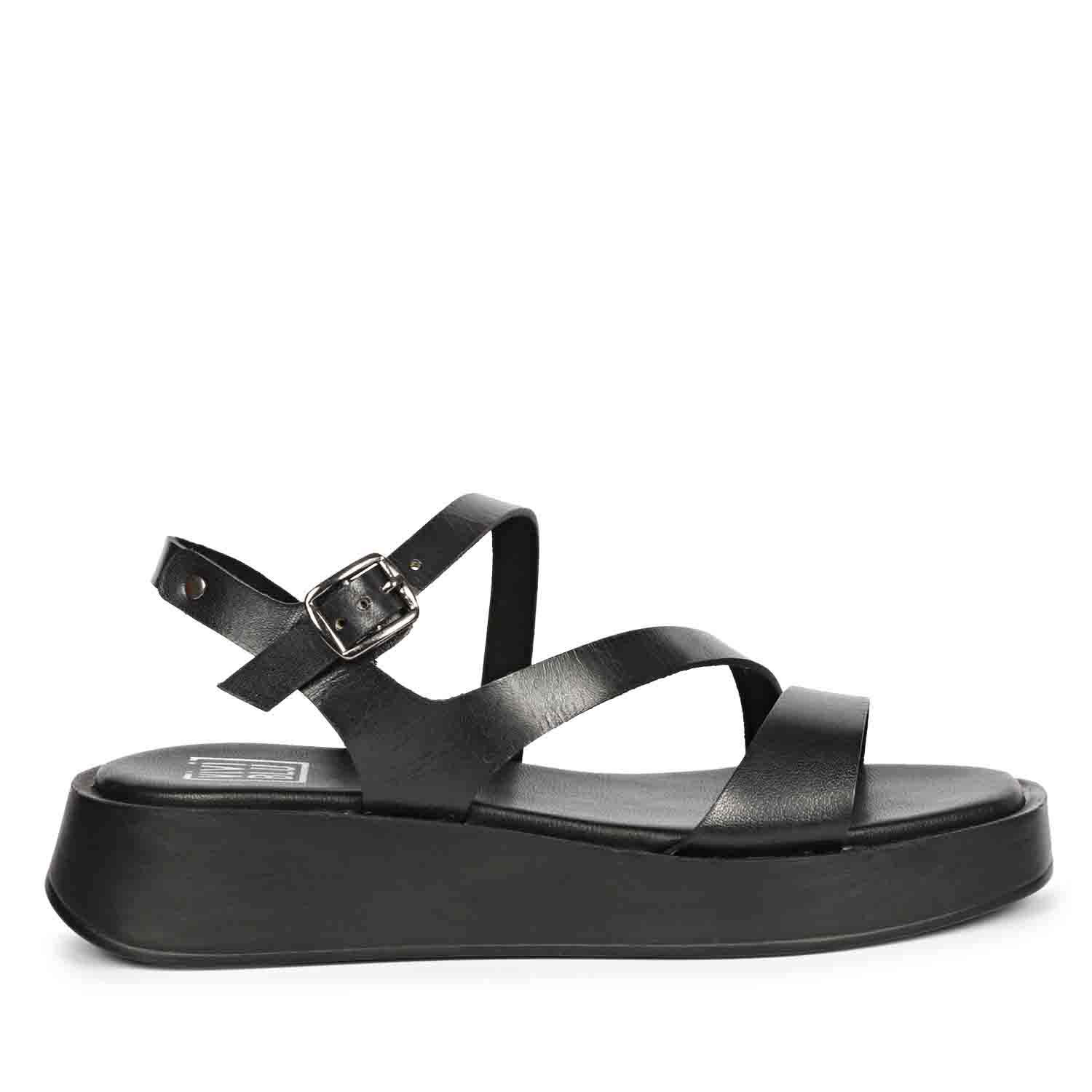 CDL Padded Platform Sandals BLACK S Black Sandals for Women | Shop