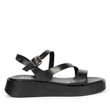 ViviBlu Black Leather Platform Sandals