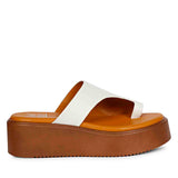 ViviBlu White Leather Platform Sandals