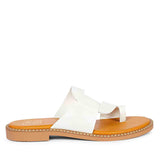 ViviBlu White Leather Flat Sandals