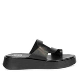 ViviBlu Black Leather Platform Sandals