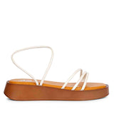 ViviBlu White Leather Flat Sandals