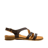 El Naturalista Black Embellished Leather Block Sandals with Buckle