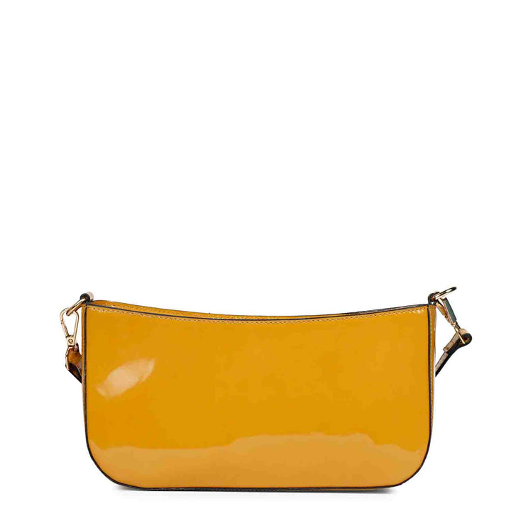 Favore Yellow Leather Structured Sling Bag