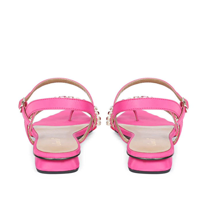 Saint Poppy Pink Leather Flat Sandals