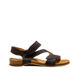 El Naturalista Black Embellished Leather Block Sandals with Buckle