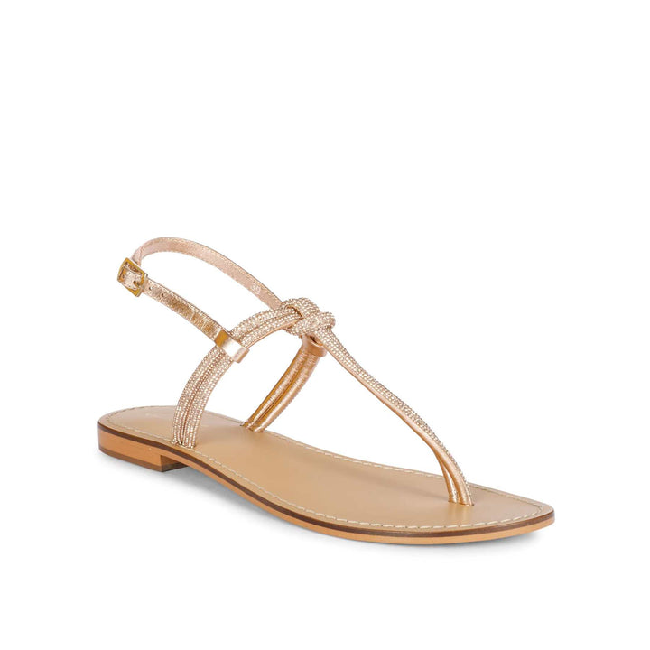 Saint Elsie Amber Leather Flat Sandals